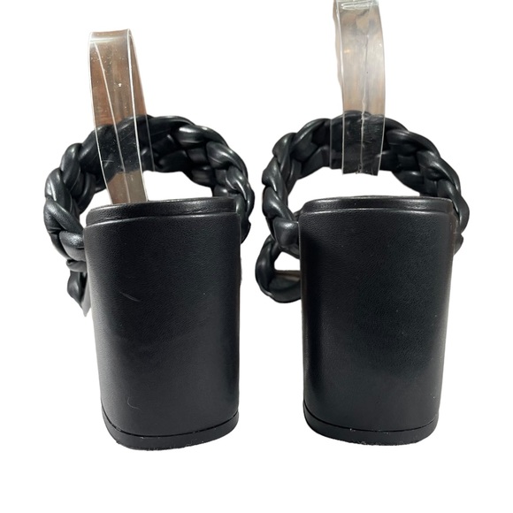 Madden Girl Black Leather Strappy Block Heel Slip Ons Womens Size 6.5 - Picture 8 of 14